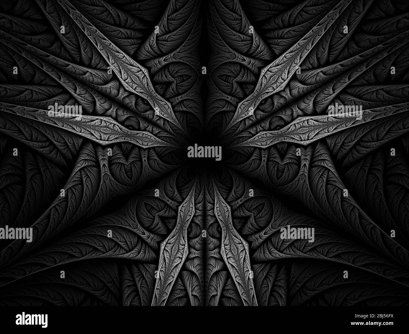 Triangolo scuro astratto con ornamenti intricati - immagine generata digitalmente Foto Stock