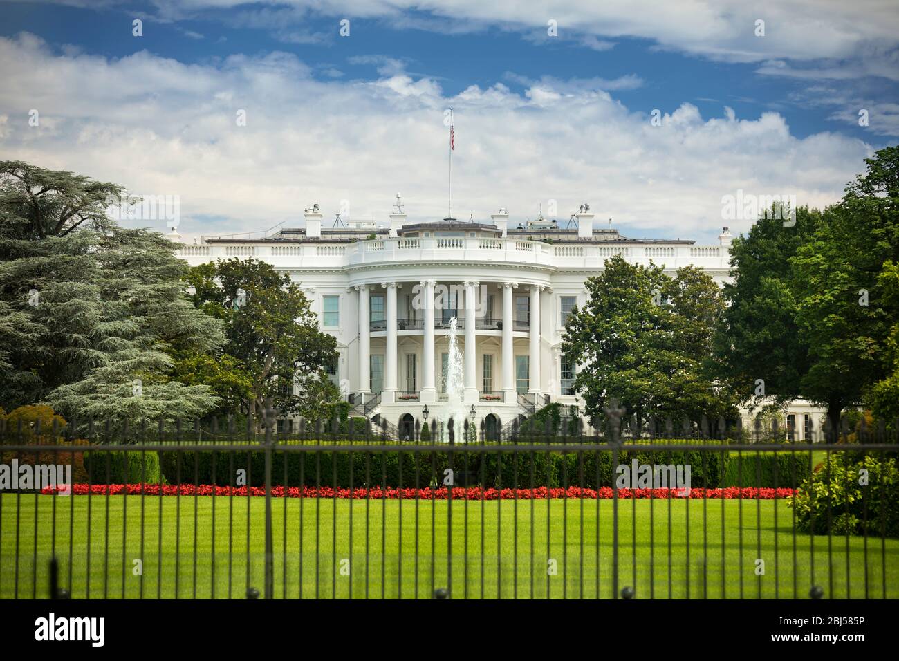 La Casa Bianca a 1600 Pennsylvania Ave casa del presidente degli Stati Uniti d'America a Washington DC USA Foto Stock