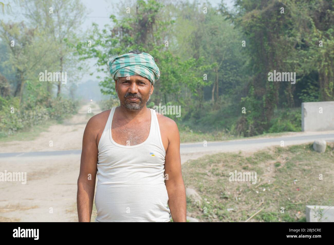 Ritratto di uomo rurale, India Foto Stock