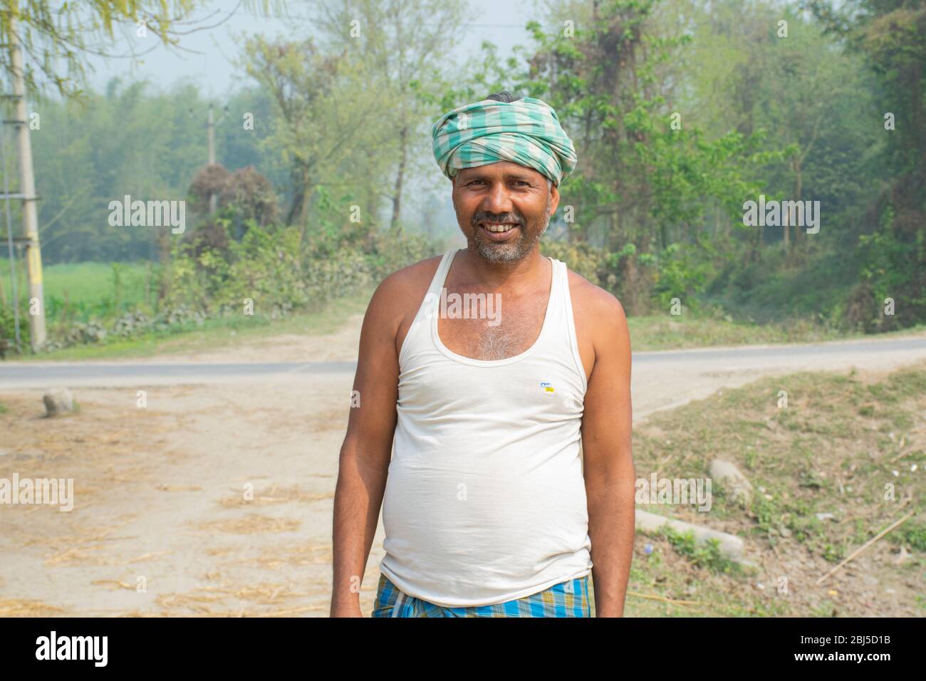 Ritratto di uomo rurale, India Foto Stock