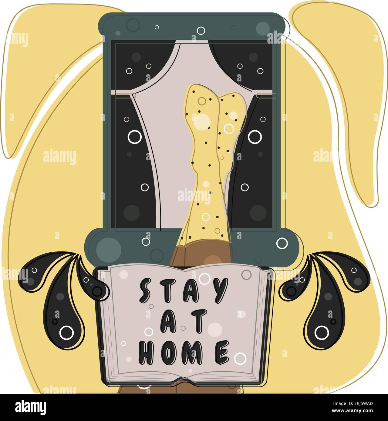 Poster di soggiorno a casa Illustrazione Vettoriale