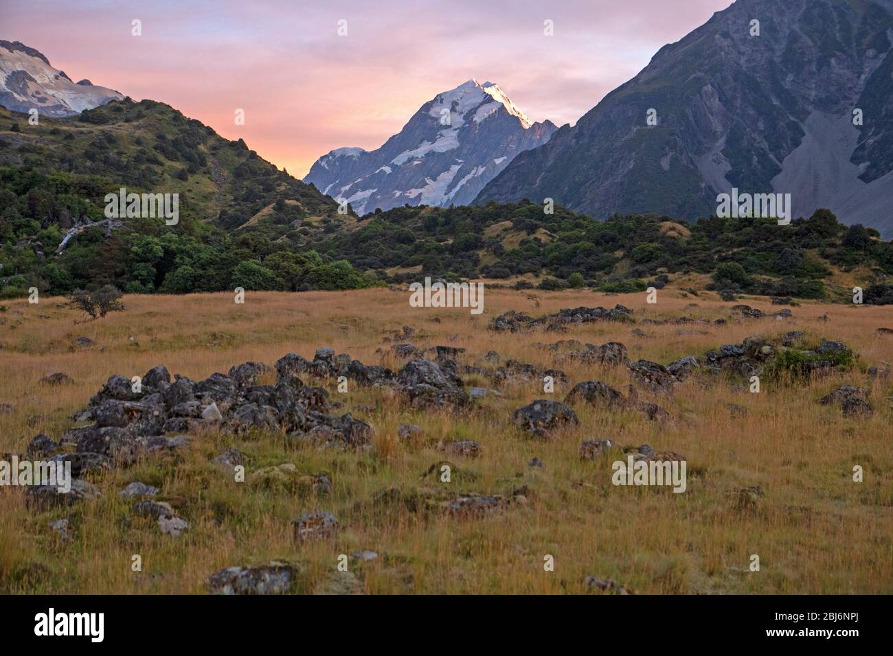 Aoraki/Mt Cook all'alba Foto Stock