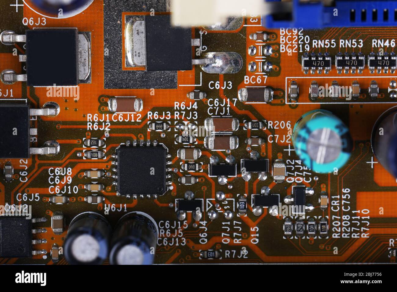 Scheda a circuito elettronico close up Foto Stock