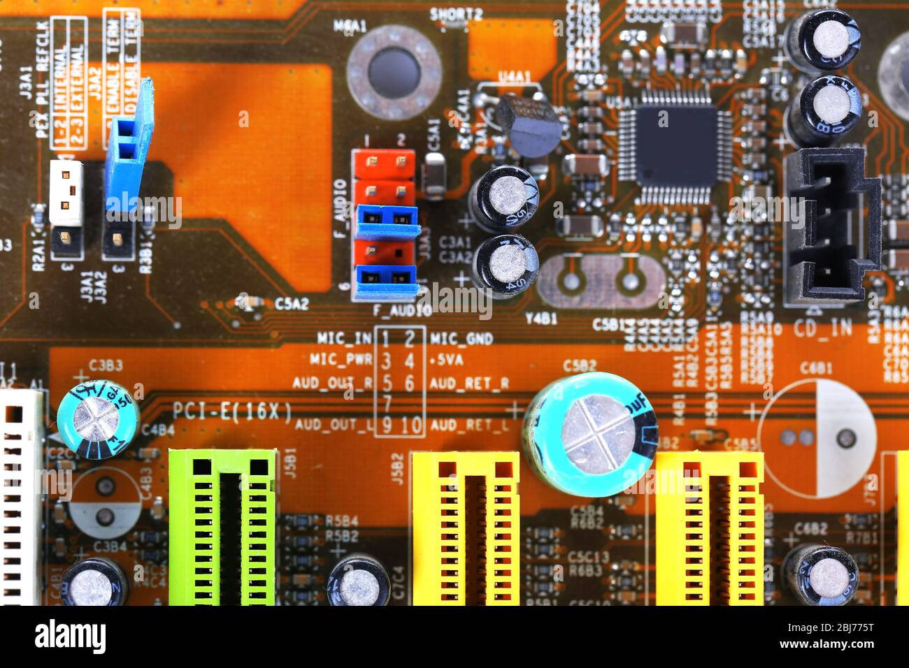 Scheda a circuito elettronico close up Foto Stock