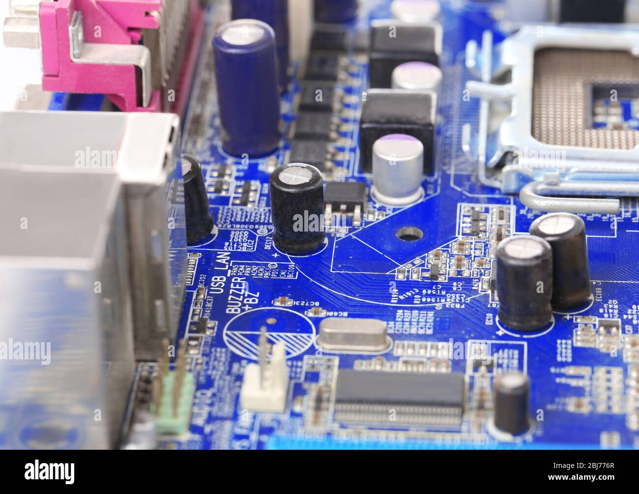 Scheda a circuito elettronico close up Foto Stock