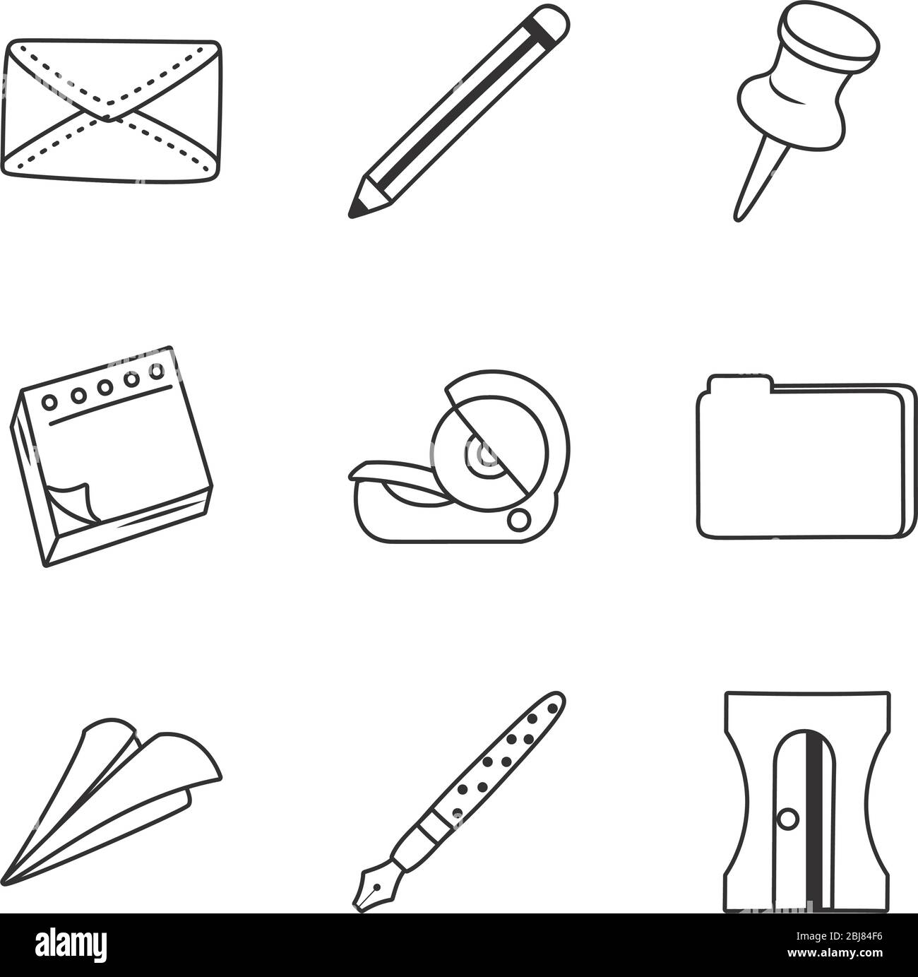 piano della carta e icona fissa su sfondo bianco, stile linea, illustrazione vettoriale Illustrazione Vettoriale