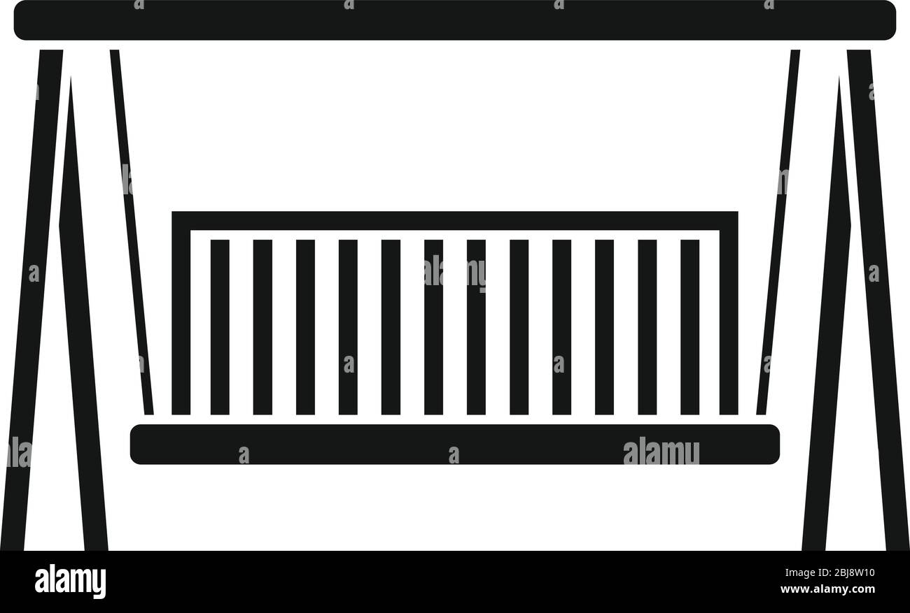Icona di banco di legno di oscillazione. Semplice illustrazione di swing legno Bench vettoriale icona per web design isolato su sfondo bianco Illustrazione Vettoriale