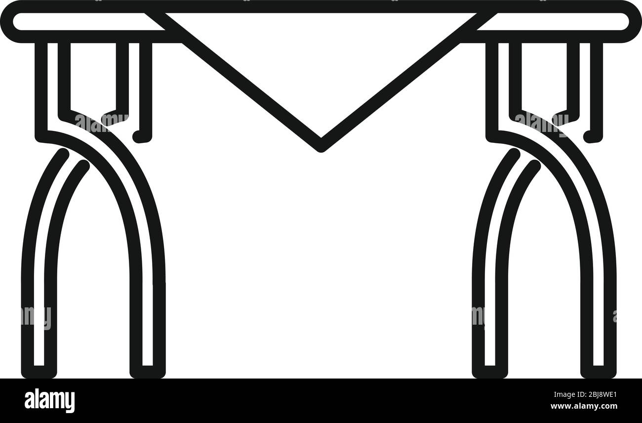 Icona del tavolo da giardino in metallo. Contorno metallo giardino tavolo vettore icona per web design isolato su sfondo bianco Illustrazione Vettoriale