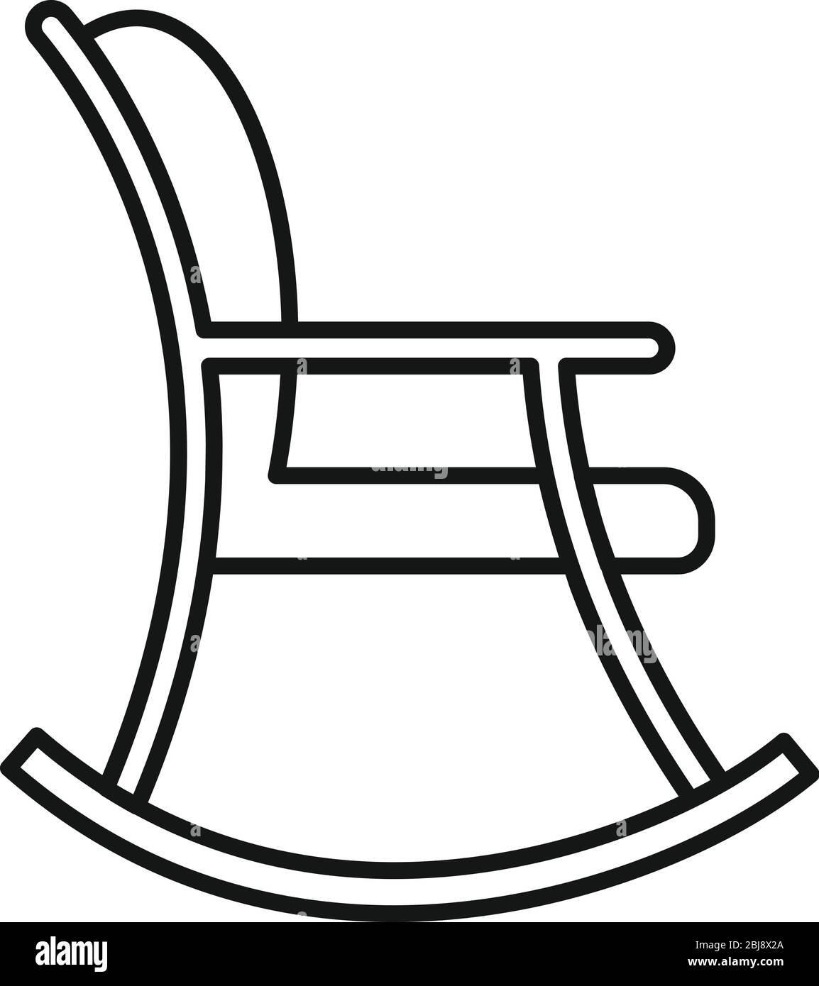 Icona sedia oscillante madre. Contorno madre sedia dondolo icona vettore per il web design isolato su sfondo bianco Illustrazione Vettoriale