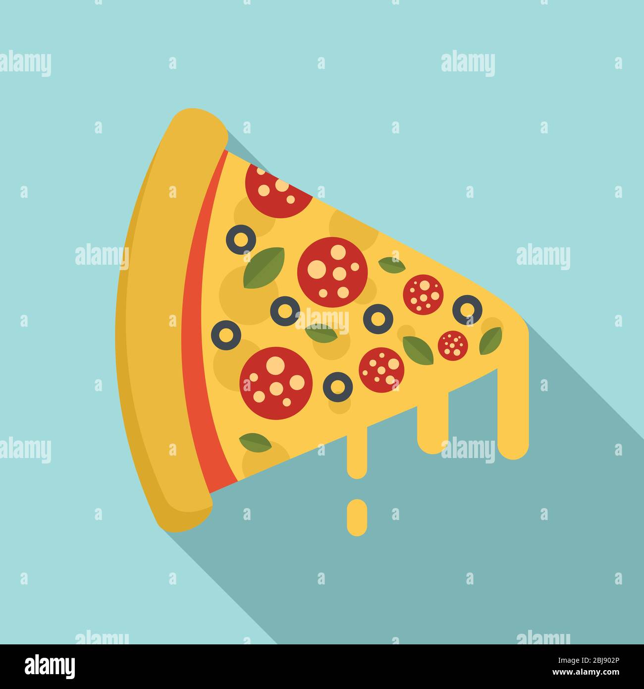 Icona fetta di pizza calda. Illustrazione piatta dell'icona vettoriale della fetta di pizza calda per il web design Illustrazione Vettoriale