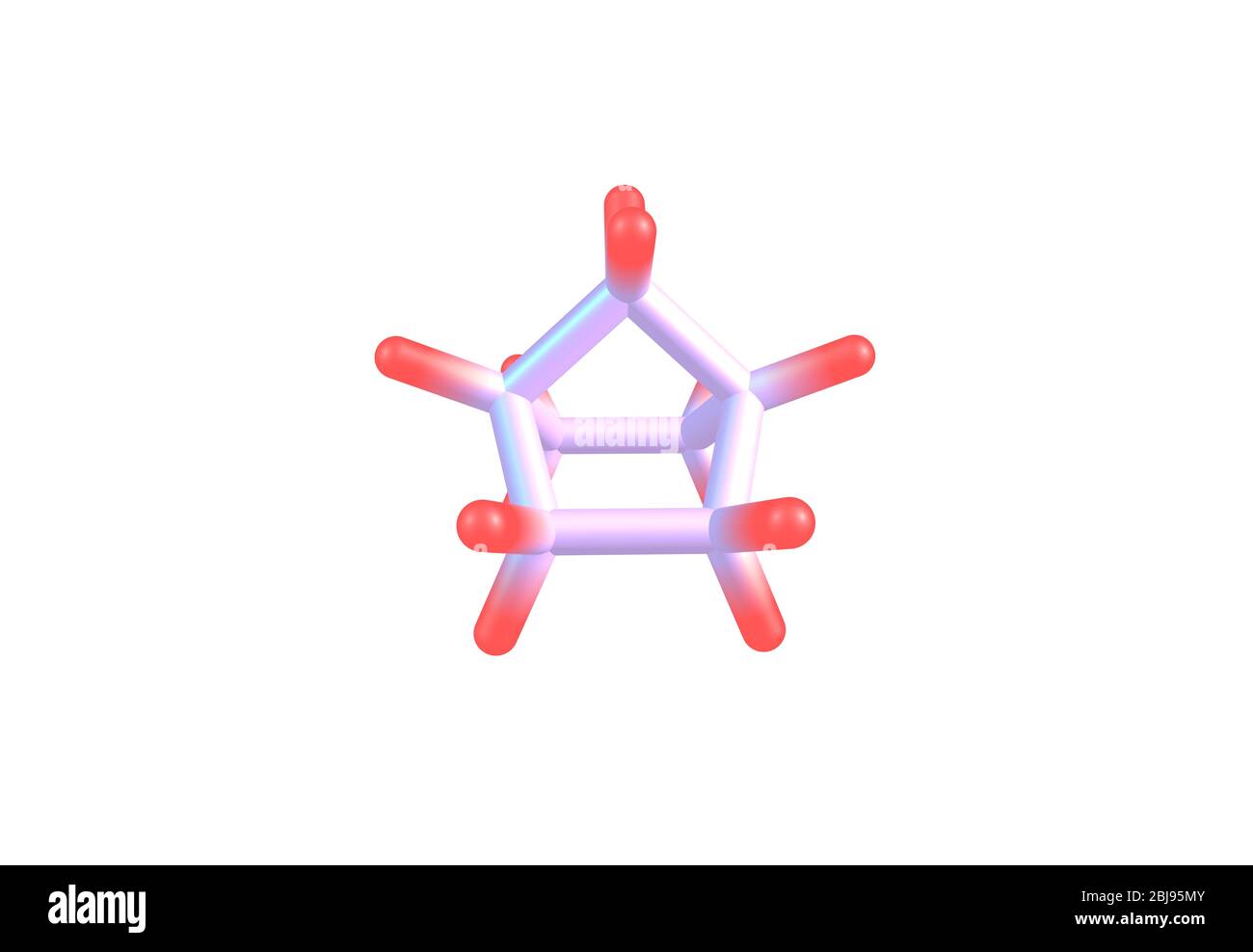 Molecola biciclica con due anelli fusi Foto Stock