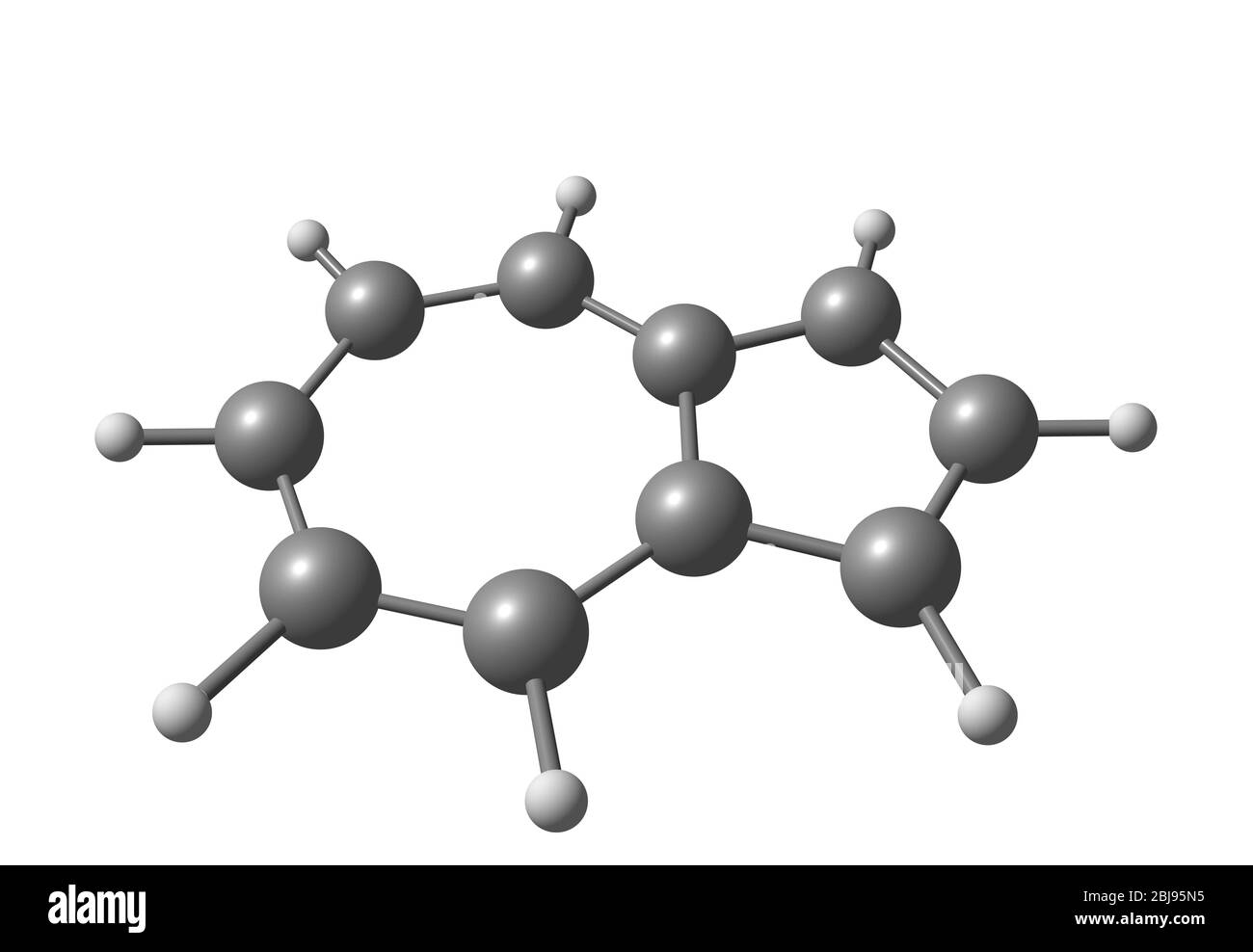 L'azulene è un composto organico e un isomero di naftalene. Mentre il naftalene è incolore, l'azulene è blu scuro. Foto Stock