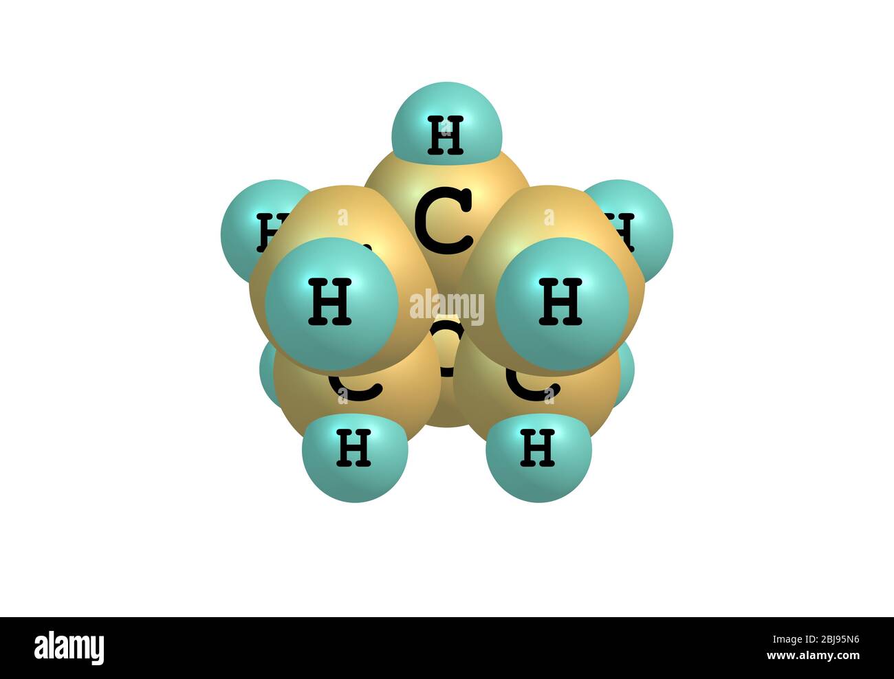 Molecola biciclica con due anelli fusi Foto Stock