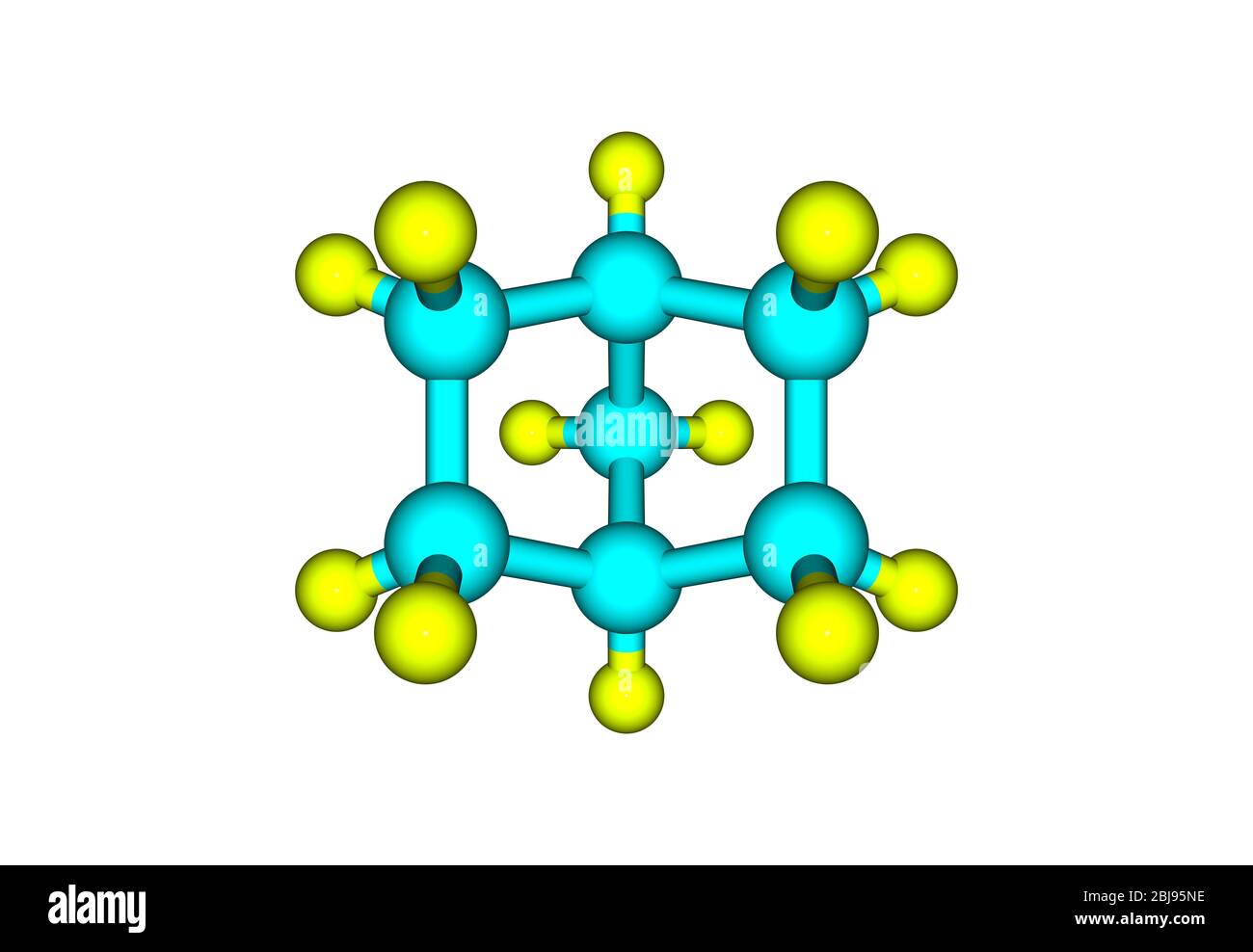 Molecola biciclica con due anelli fusi Foto Stock