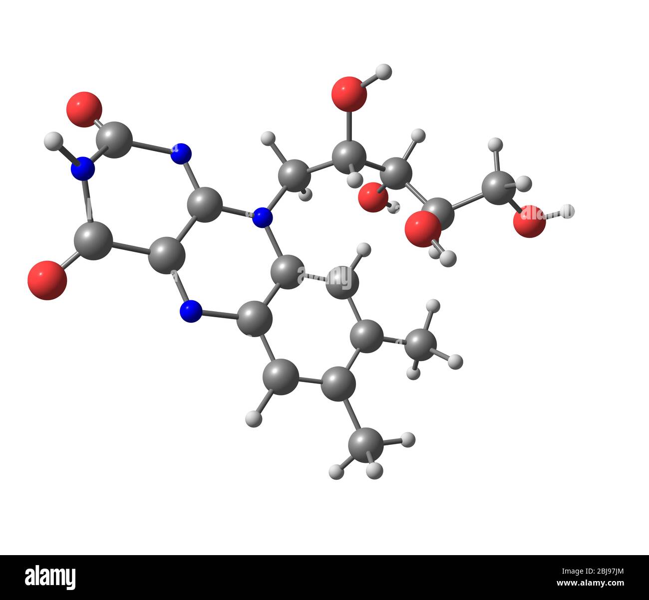 La riboflavina (vitamina B2) è un micronutriente colorato facilmente assorbito, con un ruolo chiave nel mantenimento della salute negli esseri umani e in altri animali. Foto Stock