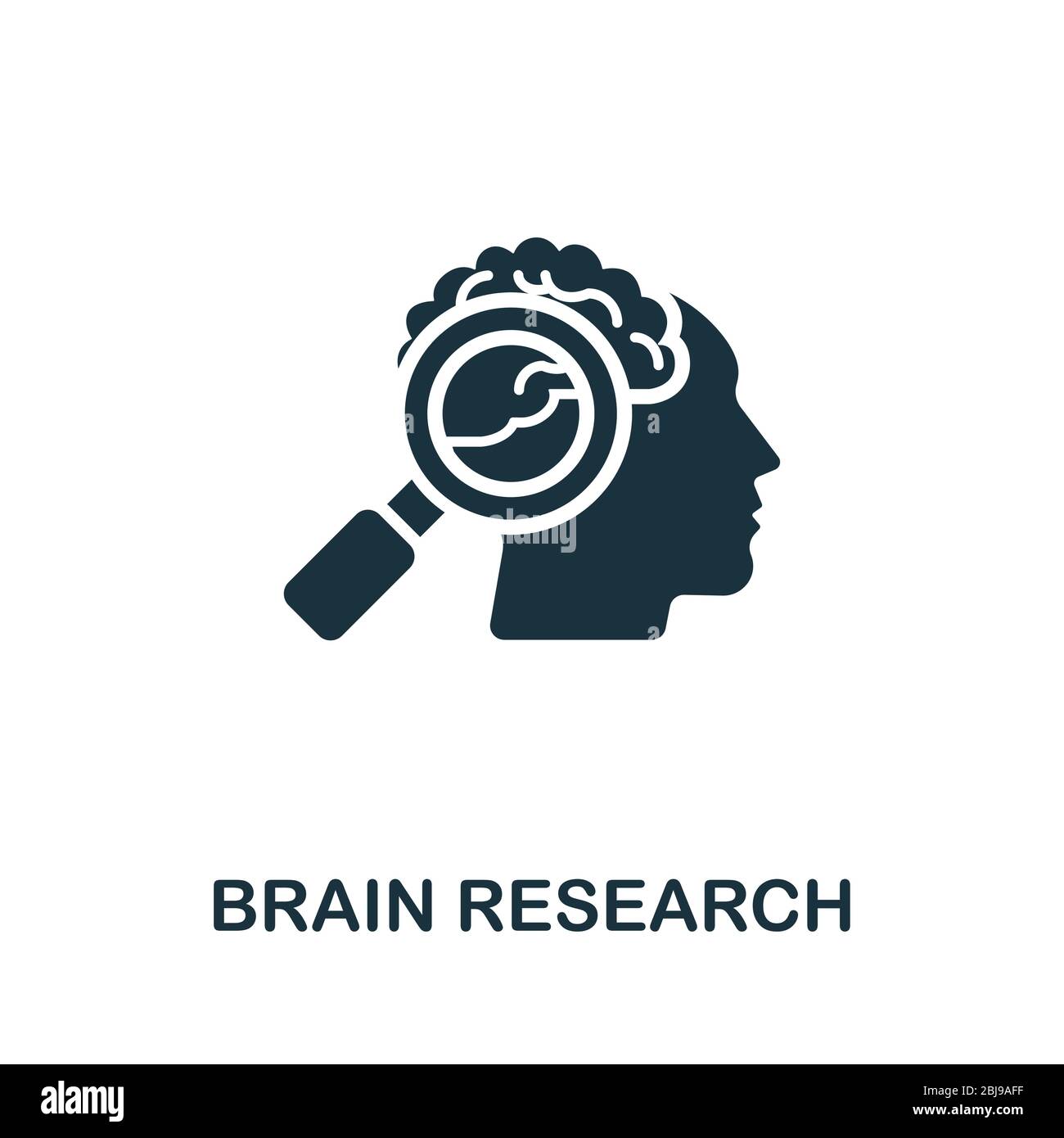 Icona Ricerca cervello. Semplice illustrazione dalla raccolta di apparecchiature mediche. Creative Brain Research icona per web design, modelli, infografica Illustrazione Vettoriale