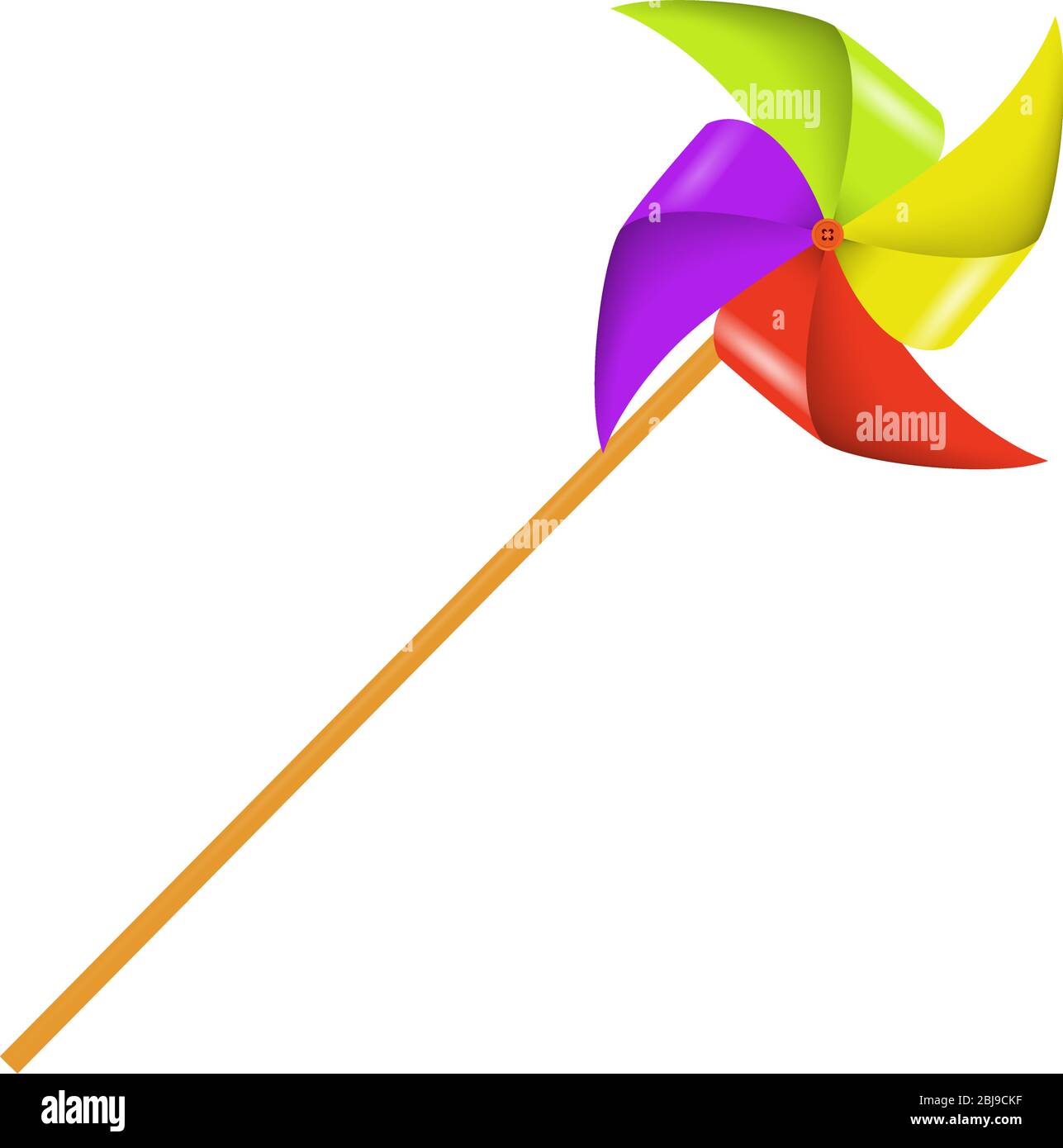 mulino a vento realistico con un bottone nel centro. vettore isolato illustrazione Illustrazione Vettoriale