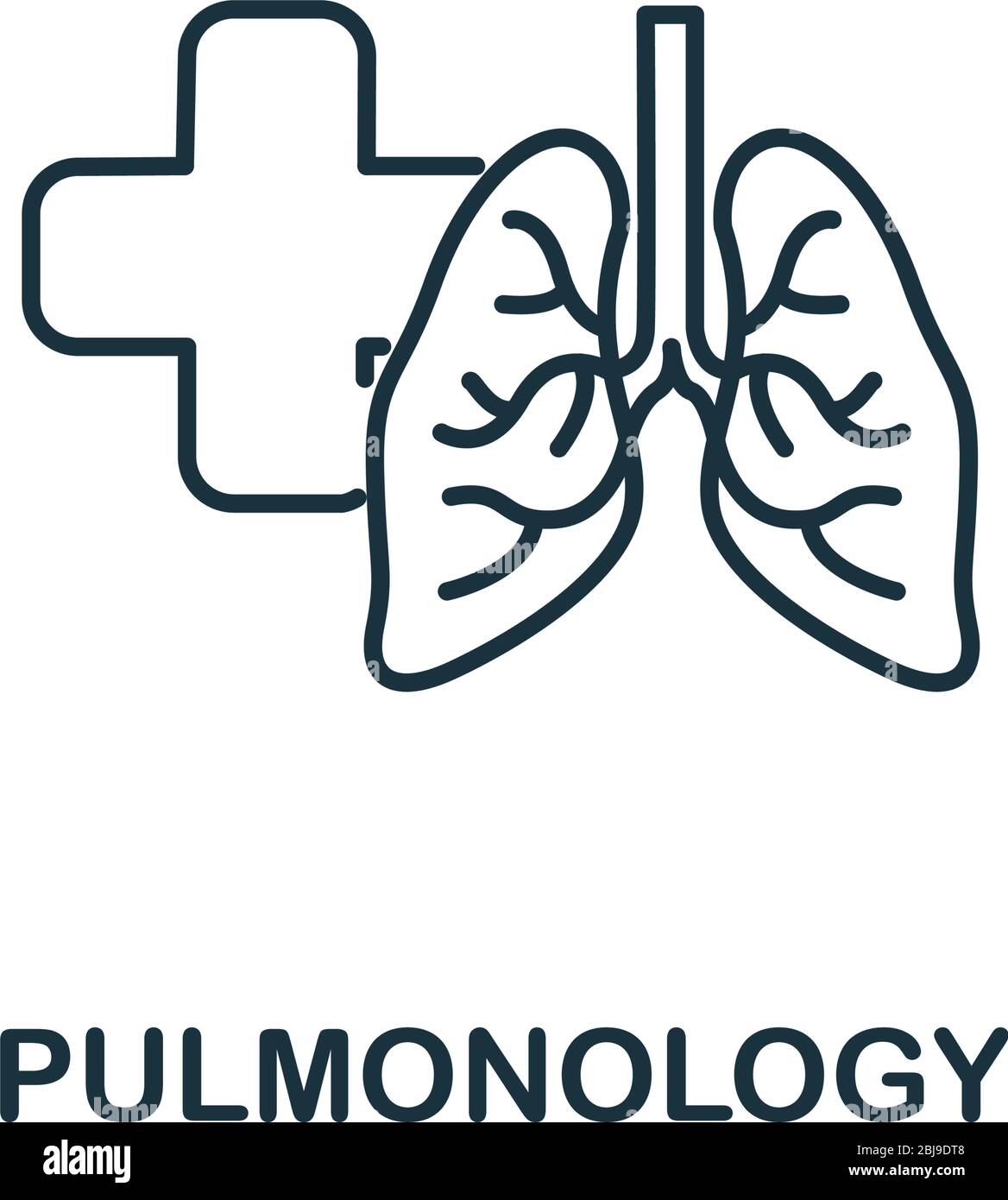 Icona di pulmonologa dalla collezione medica. Elemento di linea semplice simbolo Pulmonologey per modelli, web design e infografica Illustrazione Vettoriale