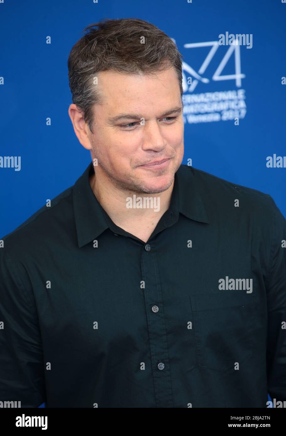 Venezia, Italia. 30 agosto 2017. Matt Damon partecipa alla fotocellula "Downsizing" durante il 71° Festival del Cinema di Venezia Foto Stock