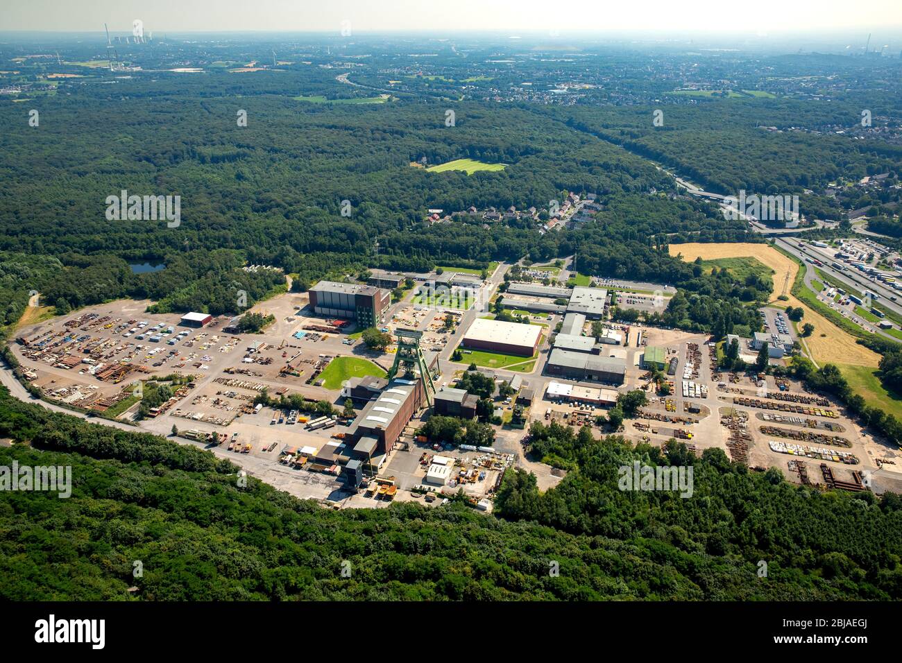 , Torre dell'albero da miniera Prosper-Haniel carbone duro revier in Bottrop, 19.07.2016, vista aerea, Germania, Renania settentrionale-Vestfalia, Ruhr Area, Bottrop Foto Stock