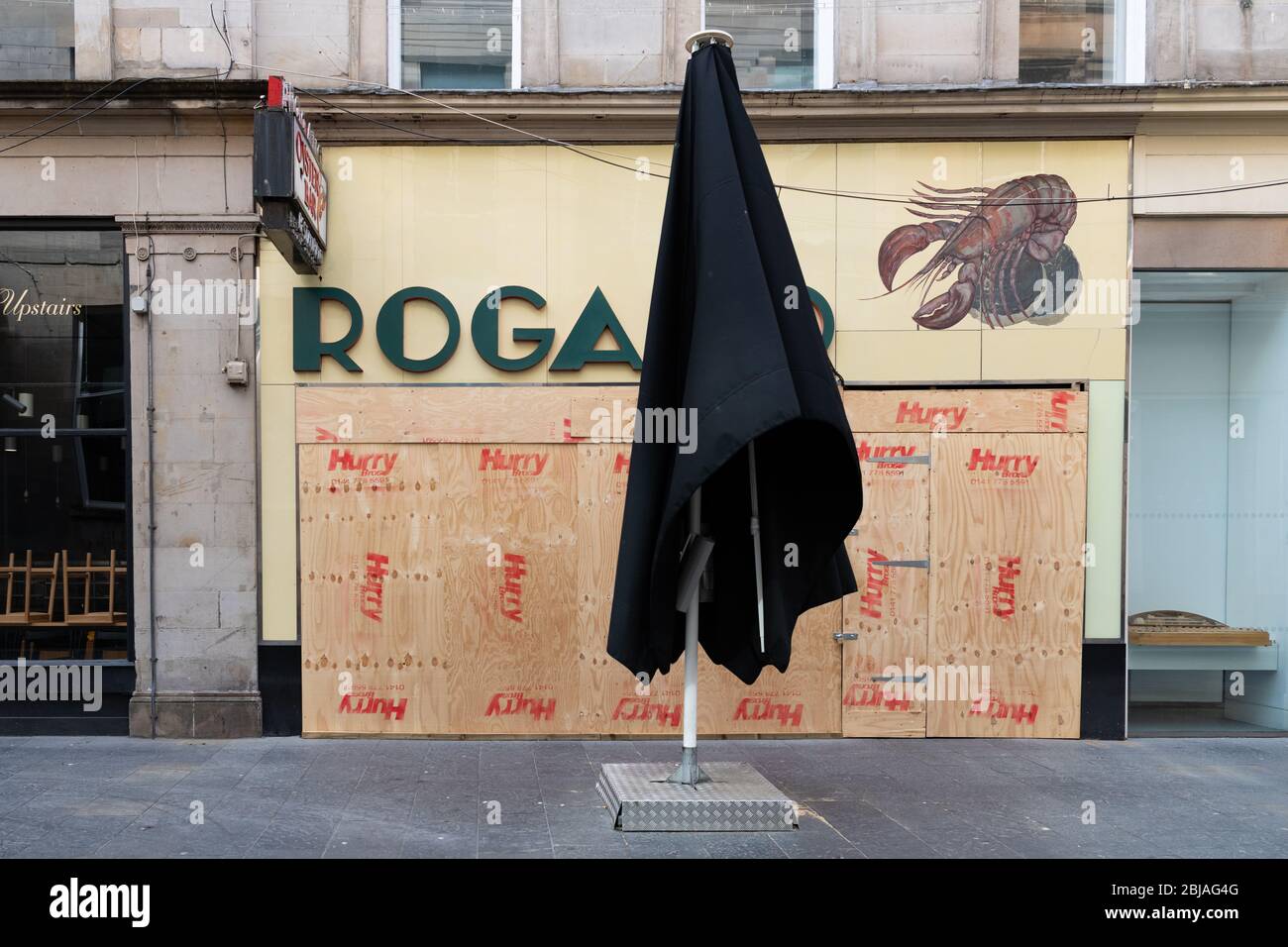 Rogano Seafood Restaurant Glasgow, salito durante il blocco dei coronavirus, Scozia, Regno Unito Foto Stock