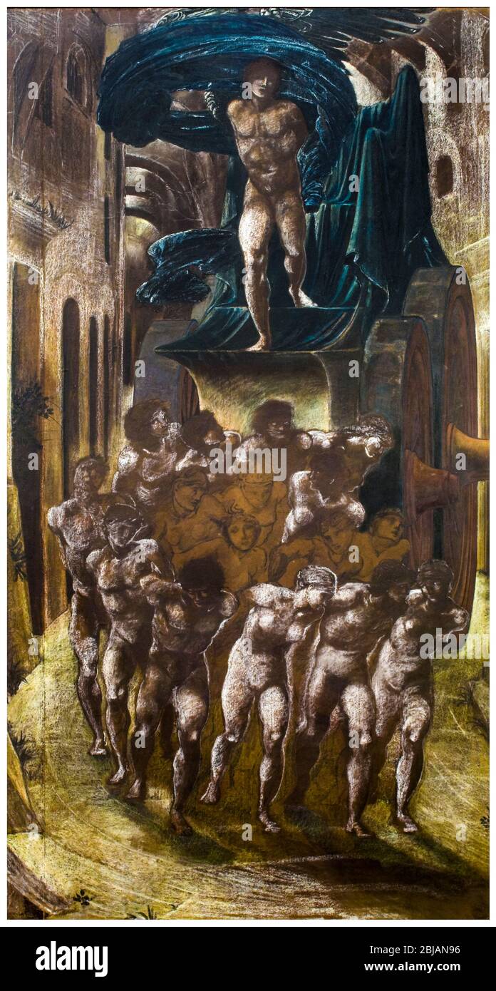 Edward Burne-Jones, The Car of Love o Love's Wayfaring, disegno, prima del 1898 Foto Stock