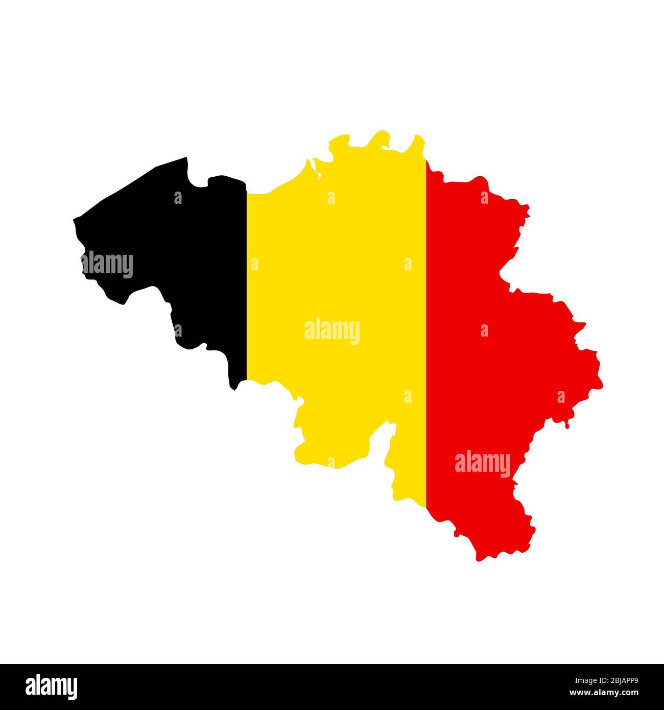 Mappa della bandiera del Belgio. Profilo del paese con bandiera nazionale Foto Stock