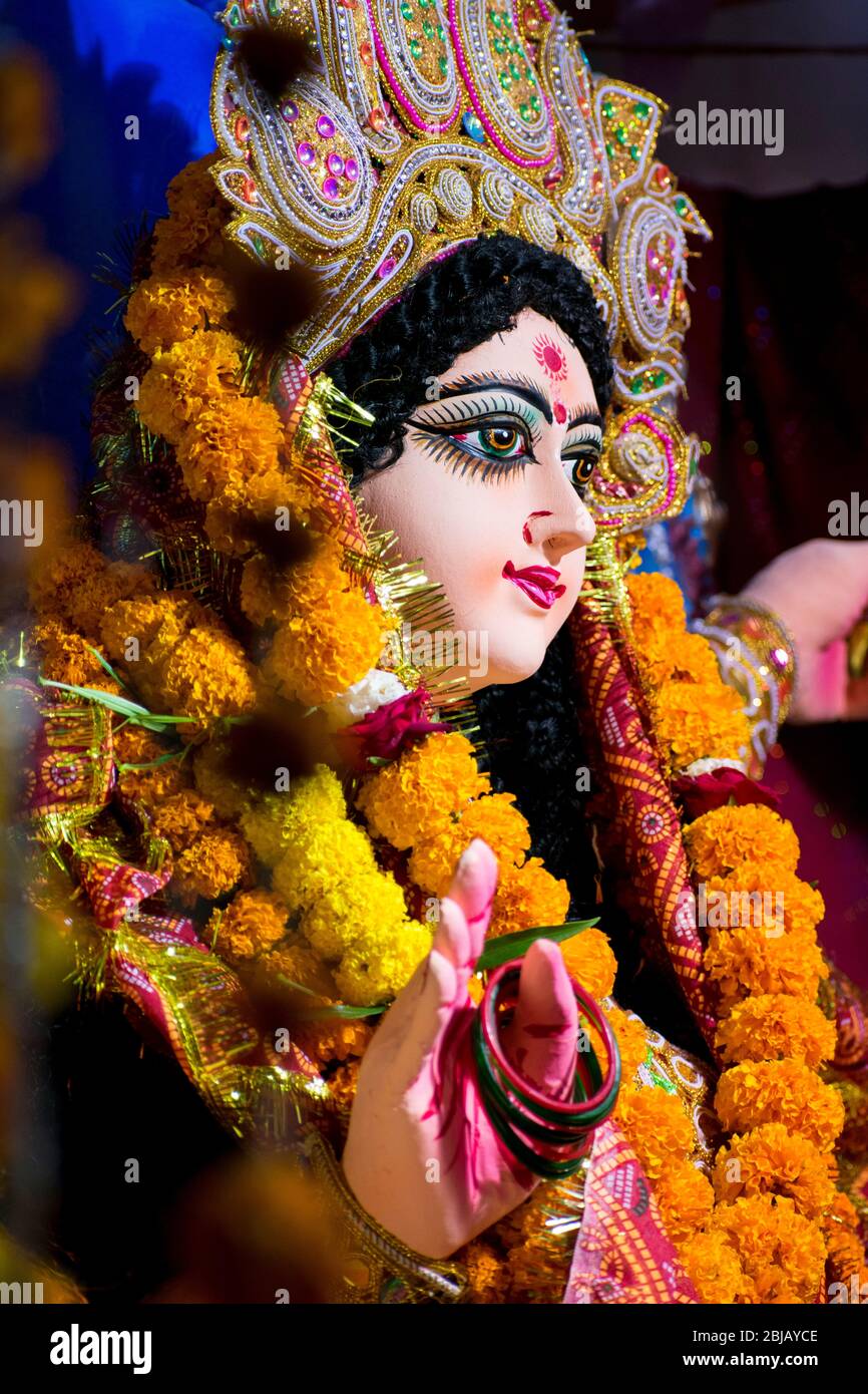 durga puja Navratri festa celebrazioni dea Durga augpoicious nove giorni festa celebrazione della donna Foto Stock