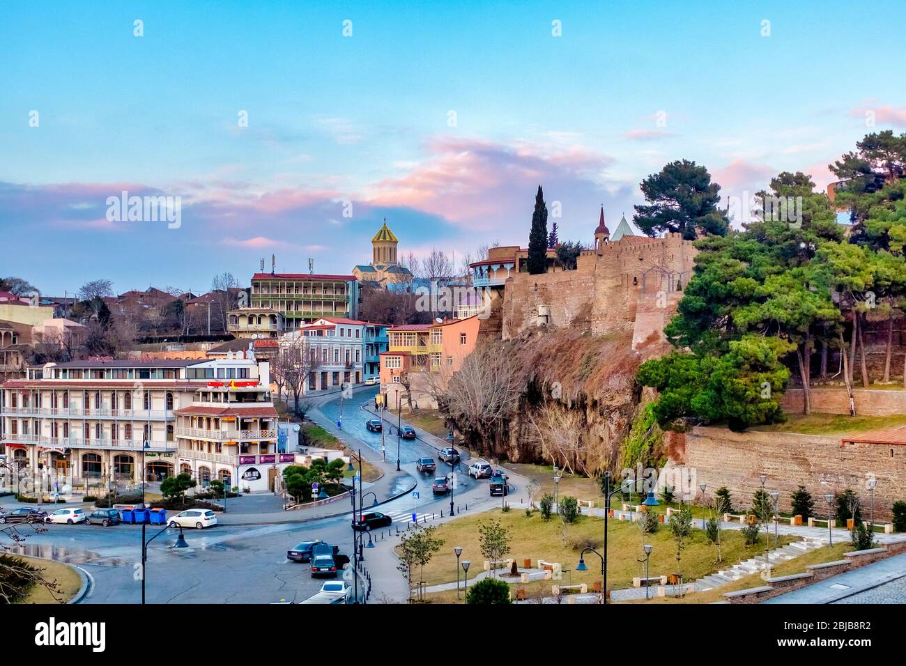 Vista del quartiere di Avlabari, Tbilisi, Georgia Foto Stock