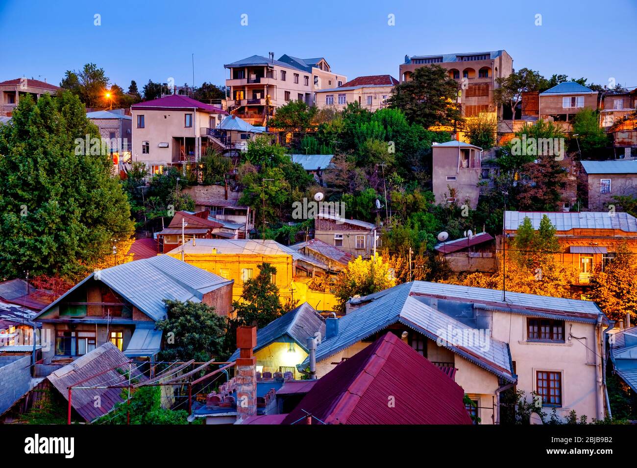 Zona residenziale nella periferia di Tbilisi, Georgia Foto Stock