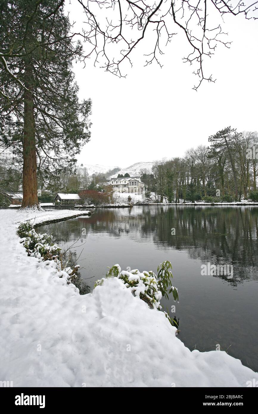 Craig-y-nos Country Park galles, Brecon Beacons National Park Country Park coperto di neve il 21 di gennaio 2013 ©PRWPhotography Foto Stock