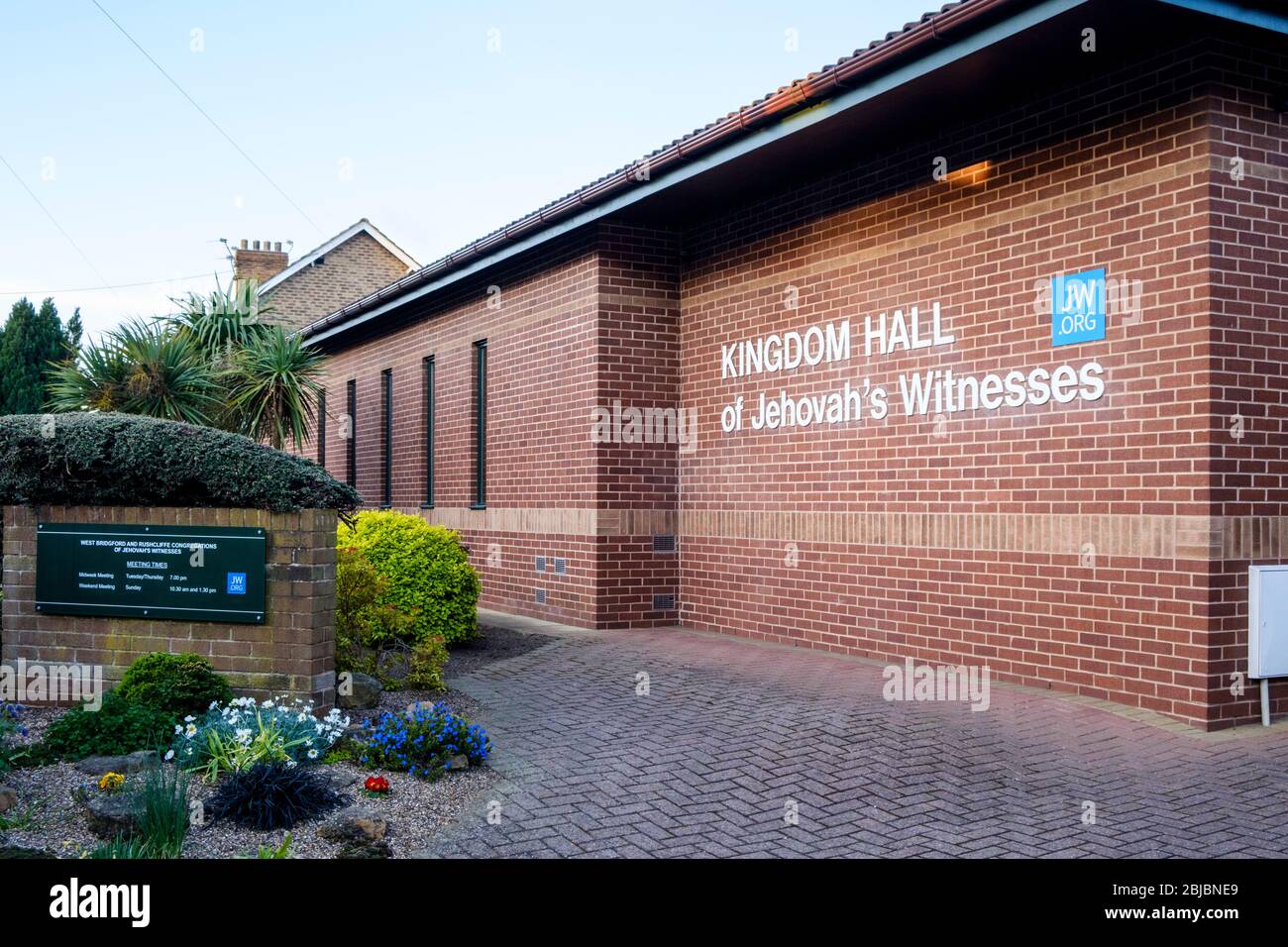 La Sala del Regno dei testimoni di Geova, West Bridgford, Nottinghamshire, Inghilterra, Regno Unito Foto Stock