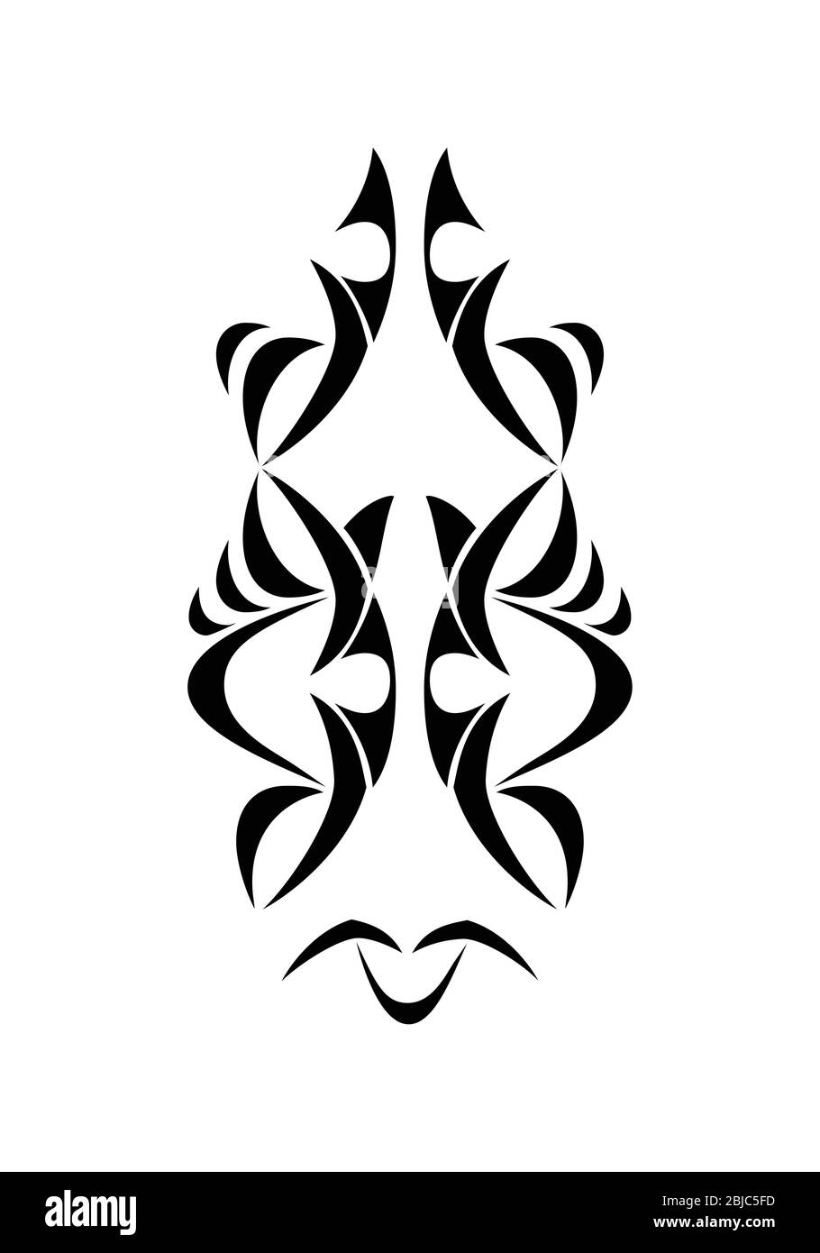 Simbolo di aborigeni. Ornamento di forma triangolare. Icona con tribale maschera africana Illustrazione Vettoriale