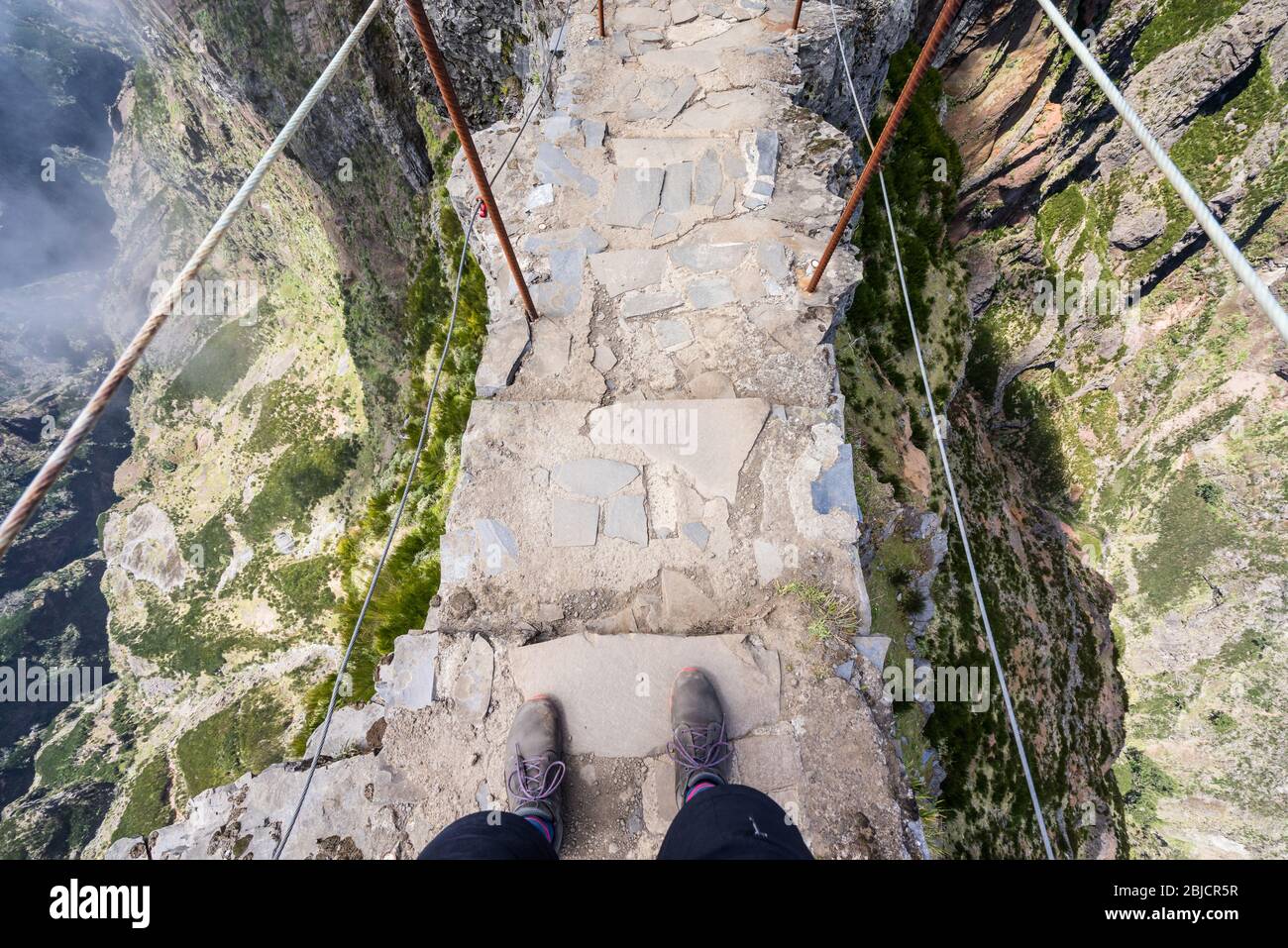 Escursione estrema; Madeira; pericolo Foto Stock