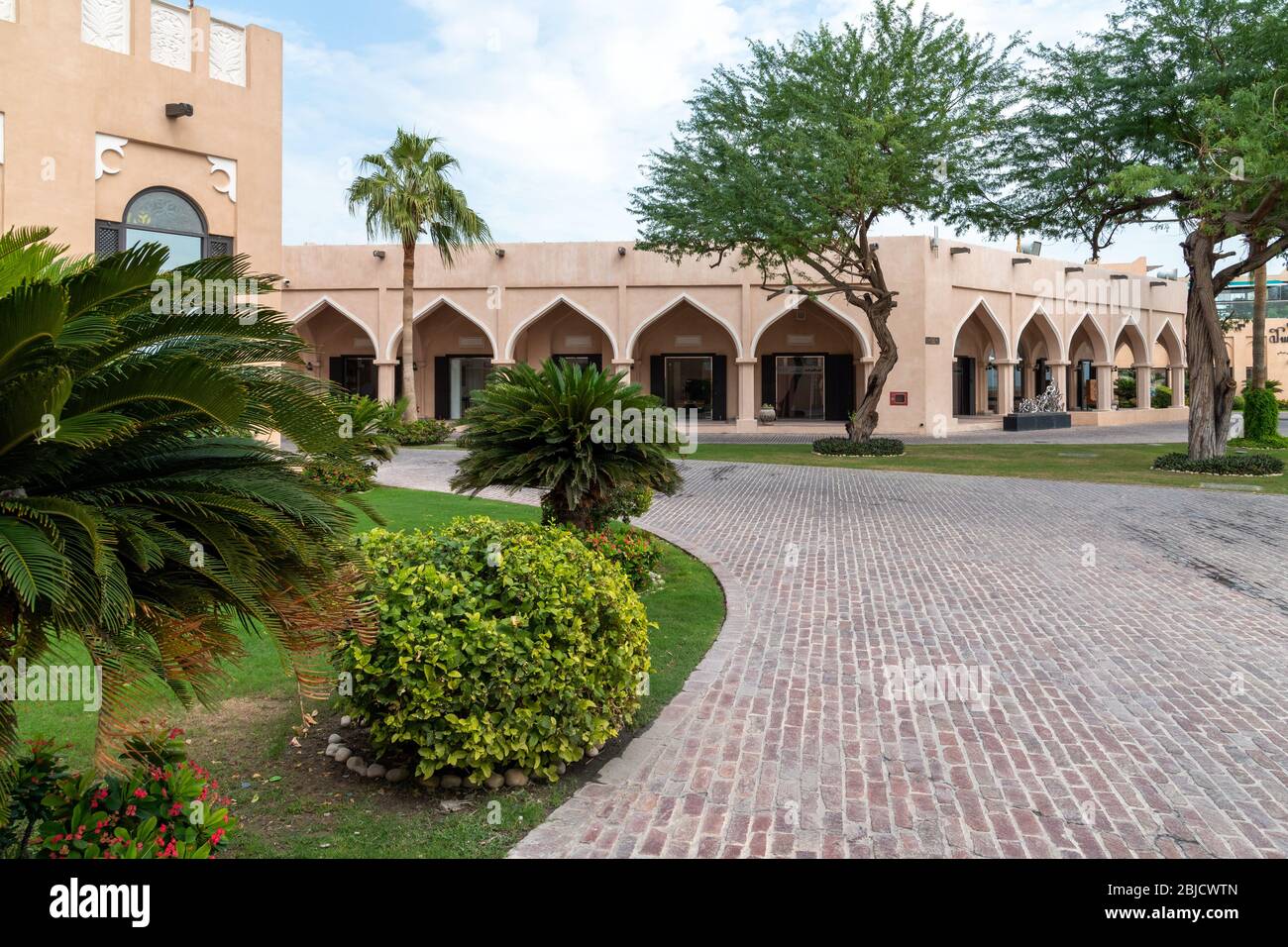 Doha, Qatar - Nov 20. 2019. Forma generale del Villaggio Culturale di Katara Foto Stock