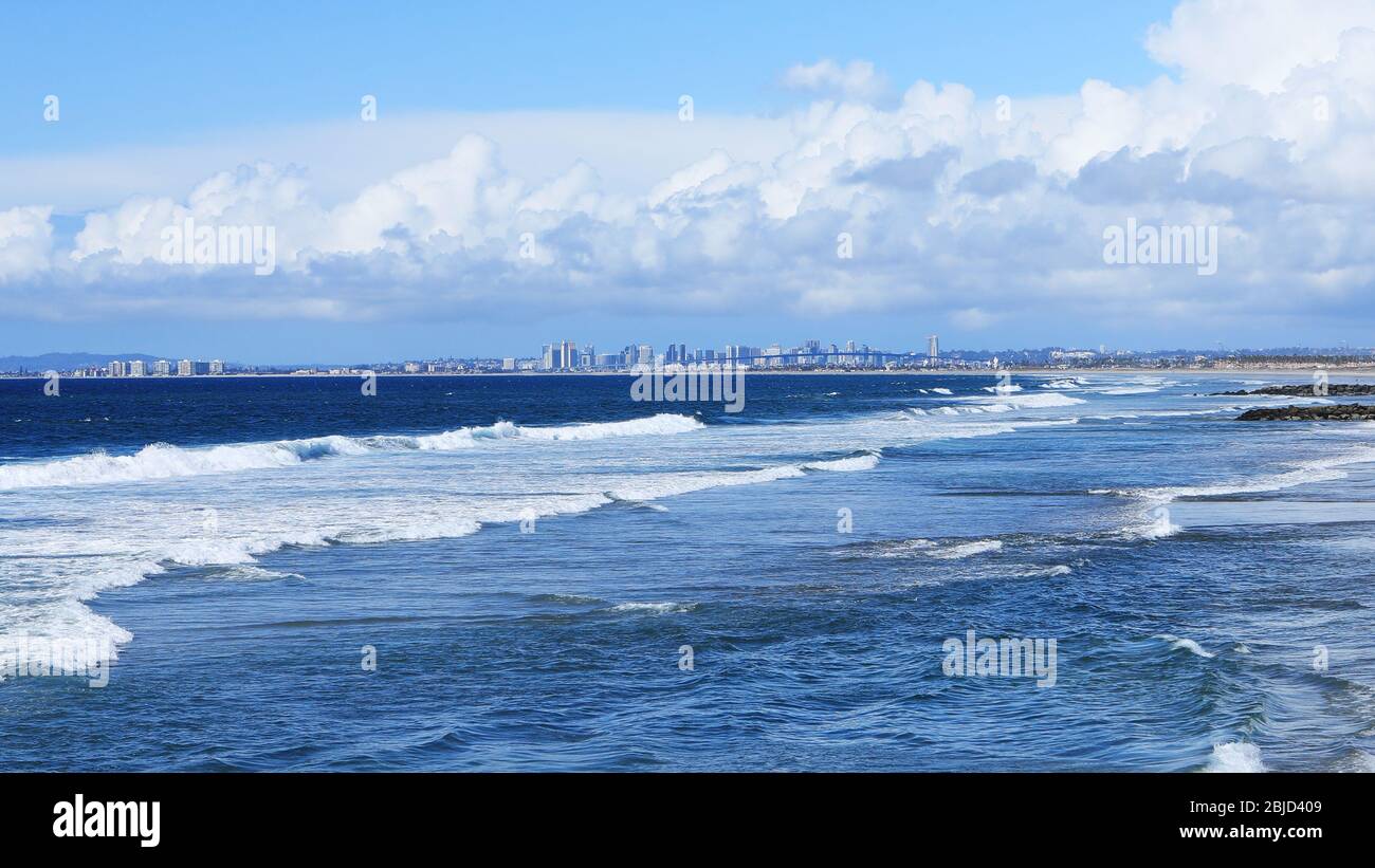 Una scena di San Diego vista da Imperial Beach, California Foto Stock