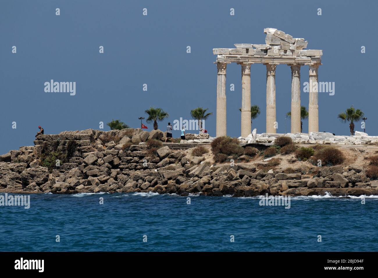 Rovine del tempio Apollo a Side, Provincia di Antalya, Turchia. Foto Stock