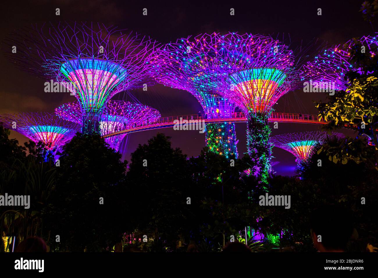 singapore, singapore National Day, Marina Bay Sands, Gardens by the Bay, attrazioni turistiche a Singapore, Foto Stock