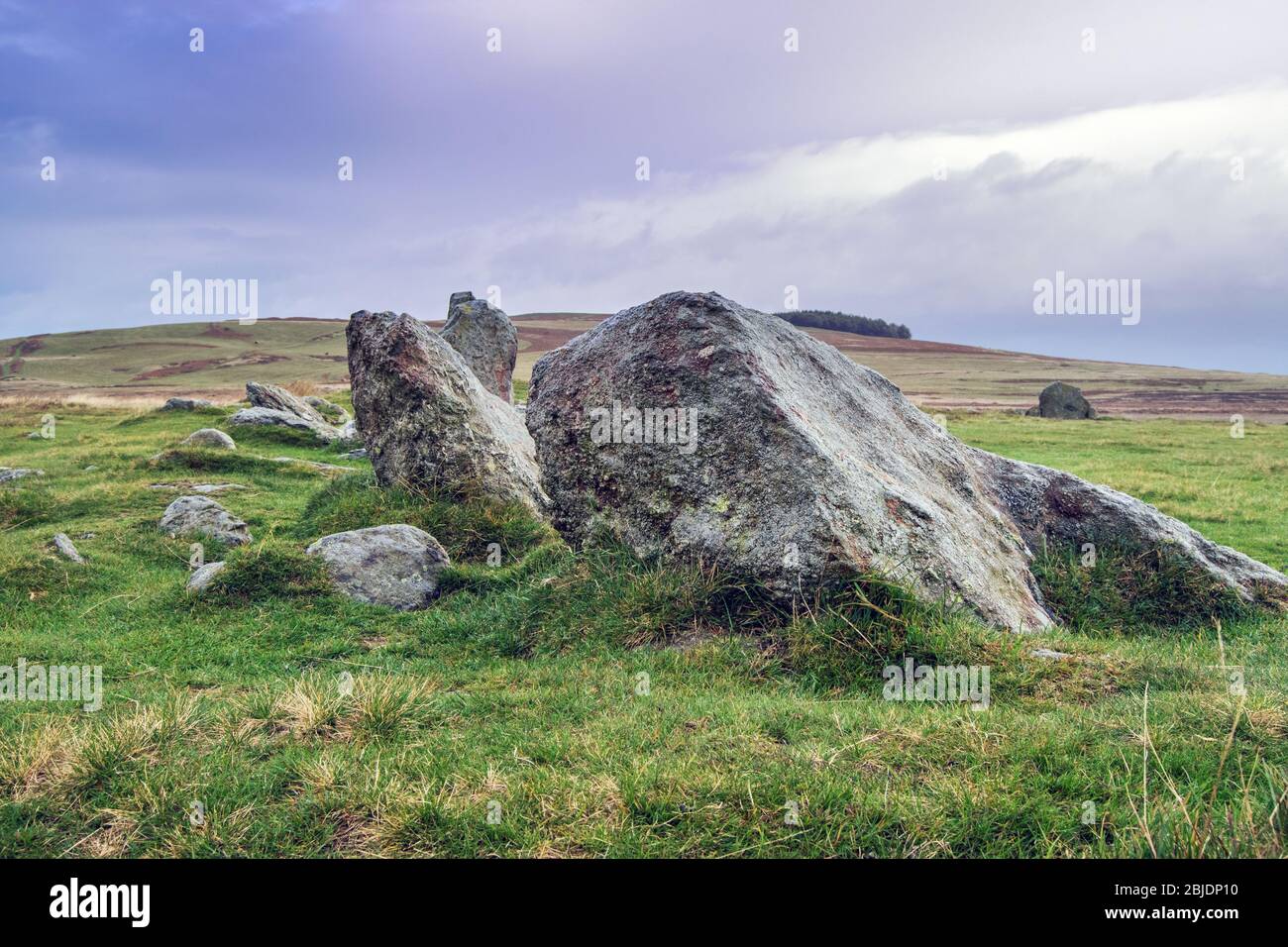 Il Cockpit Stone Circle, Barton cadde, Cumbria UK Foto Stock