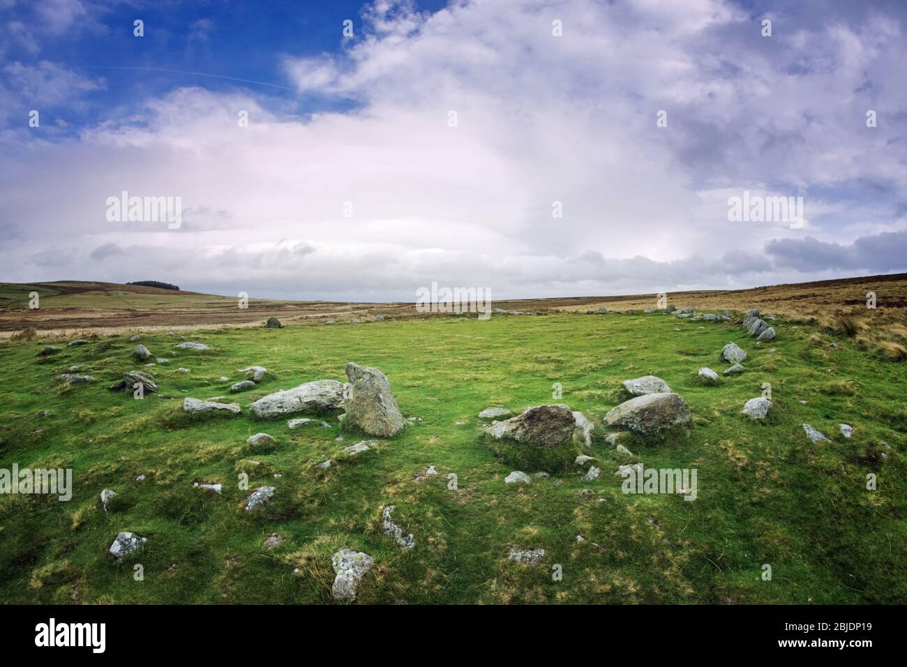 Il Cockpit Stone Circle, Barton cadde, Cumbria UK Foto Stock
