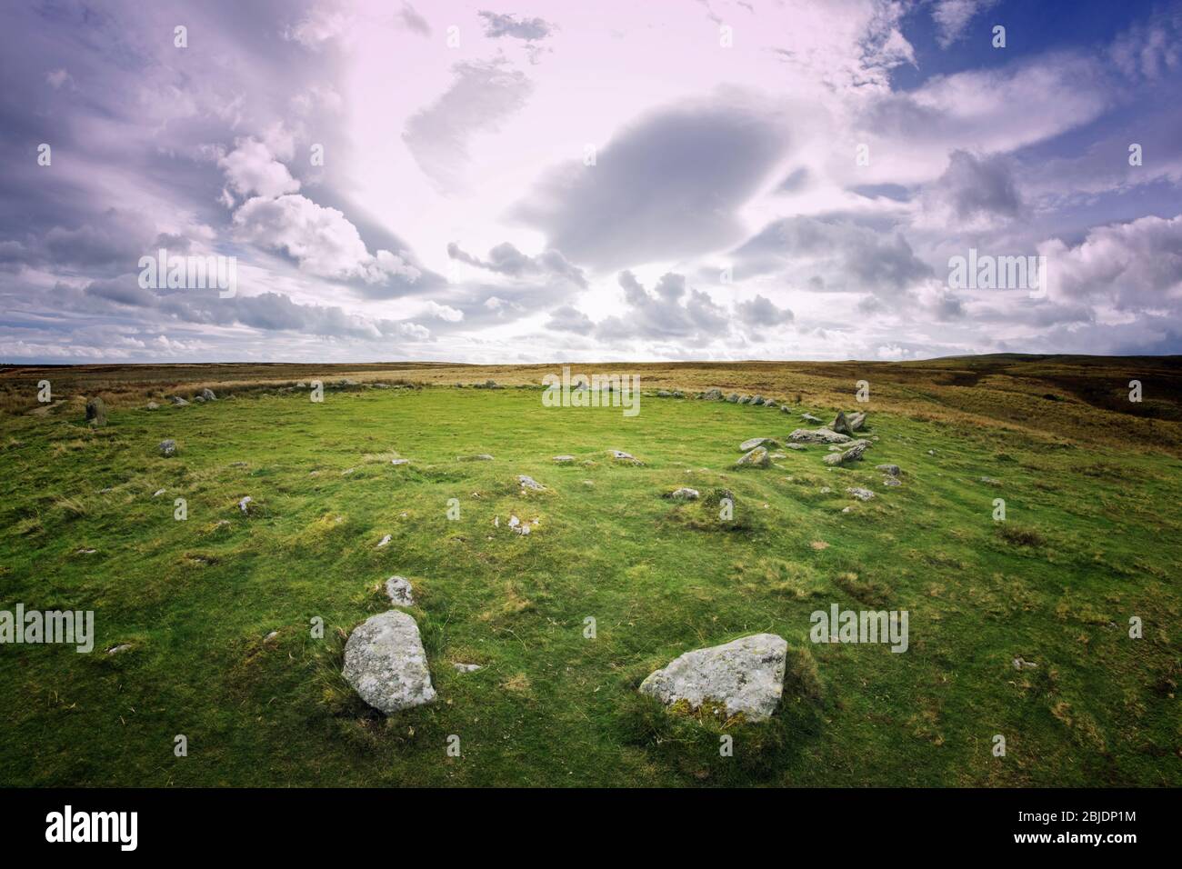 Il Cockpit Stone Circle, Barton cadde, Cumbria UK Foto Stock