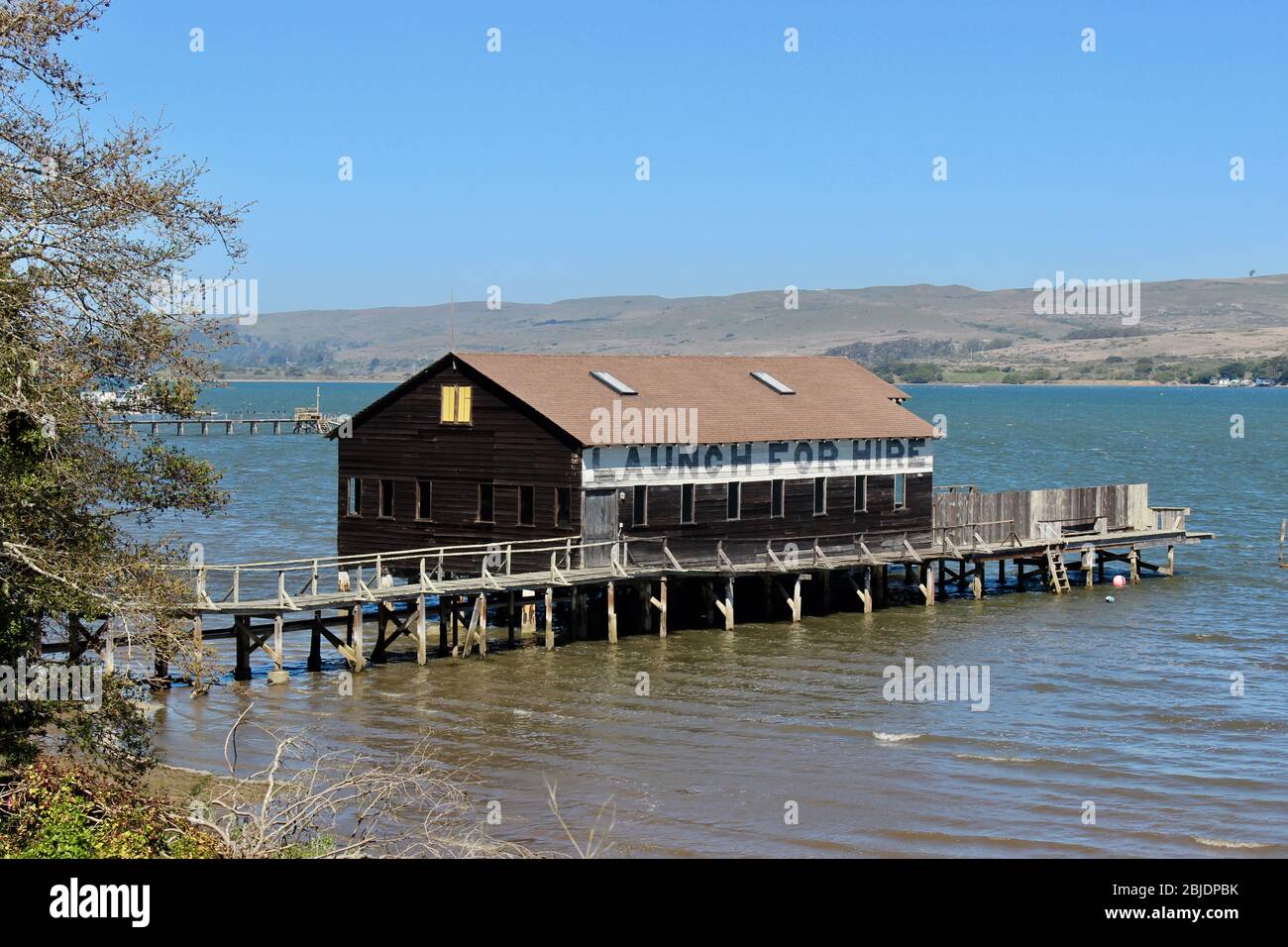Brock Schreiber Boat House, Inverness, California Foto Stock