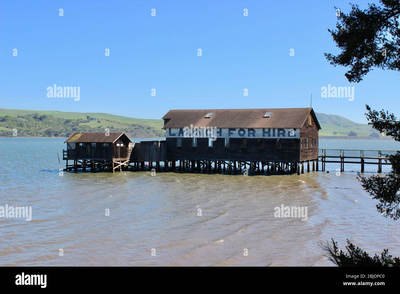 Brock Schreiber Boat House, Inverness, California Foto Stock