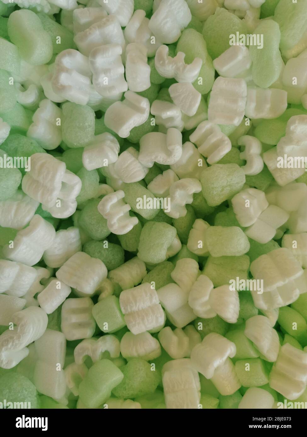 chip per imballaggio verde bianco - per imballaggio sicuro delle confezioni - verticale Foto Stock