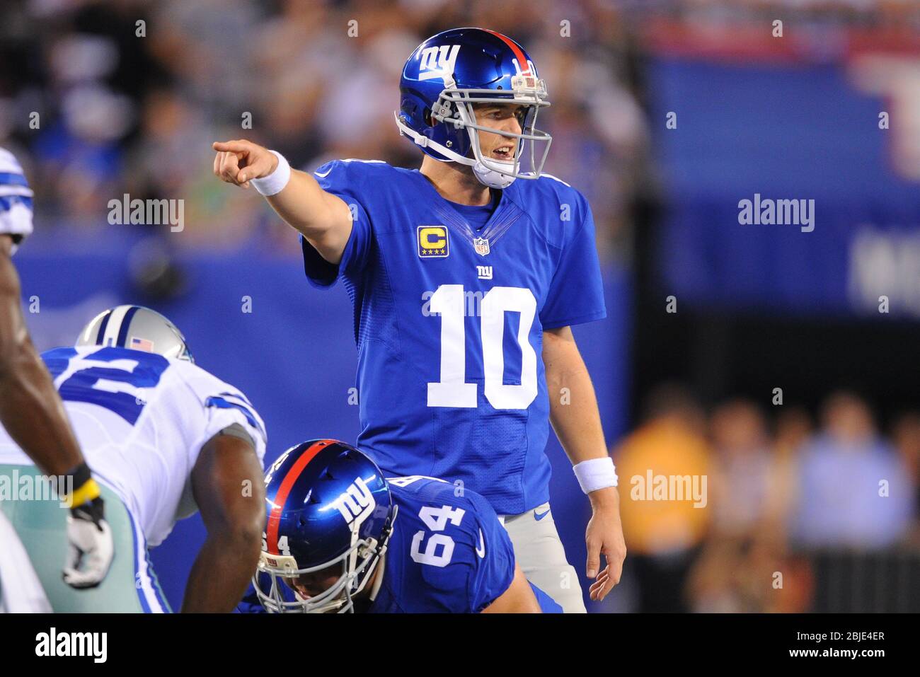 05 settembre 2012: Quarterback di New York Giants Eli Manning (10) durante una settimana 1 NFL di incontri tra i Dallas Cowboys e i New York Giants a MetLife Foto Stock