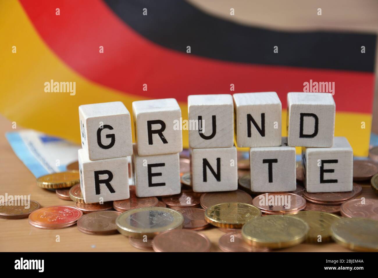 Grundrente - la parola tedesca per la pensione di base Foto Stock