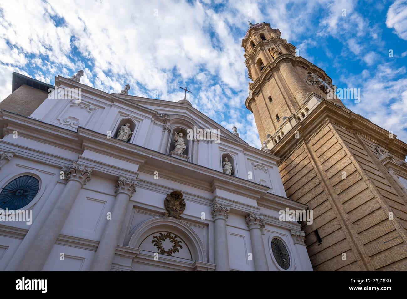 Catedral del Salvador aka la Seo cattedrale a Saragozza, Spagna, Europa Foto Stock