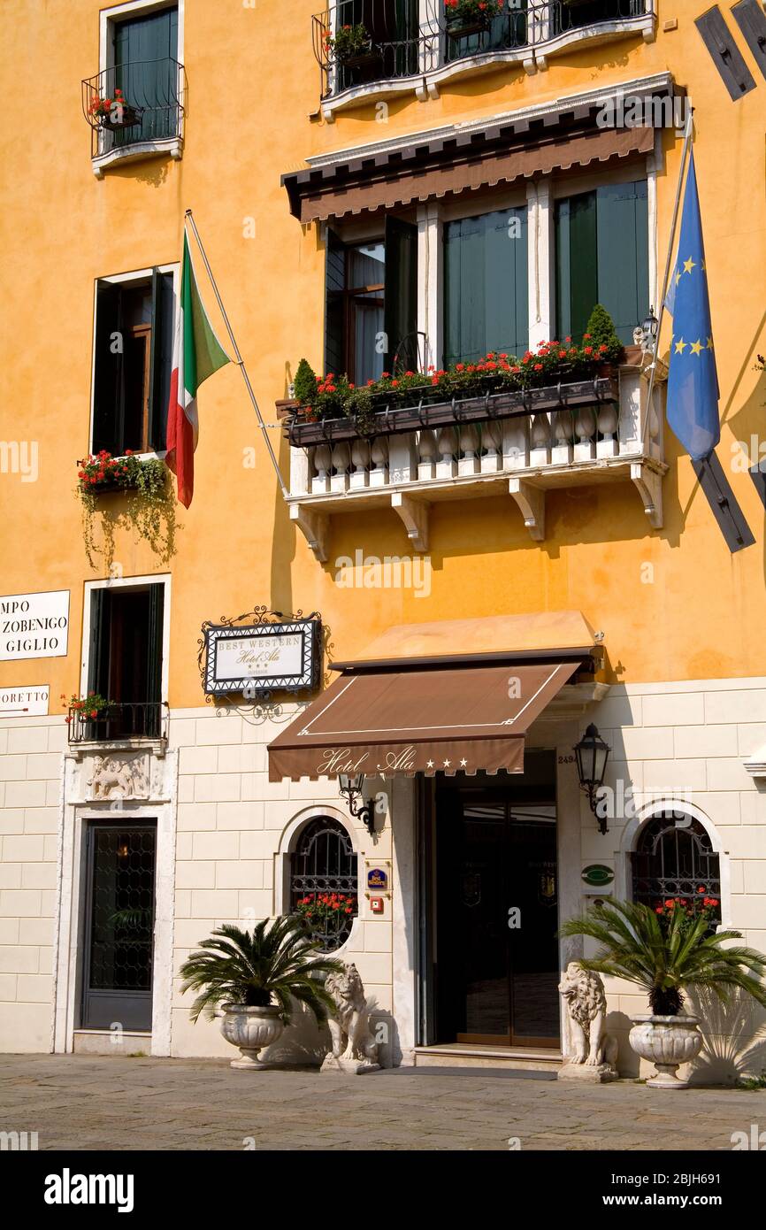 Hotel Ala, campo di Santa Maria del Giglio, quartiere San Marco, Venezia, Italia Foto Stock