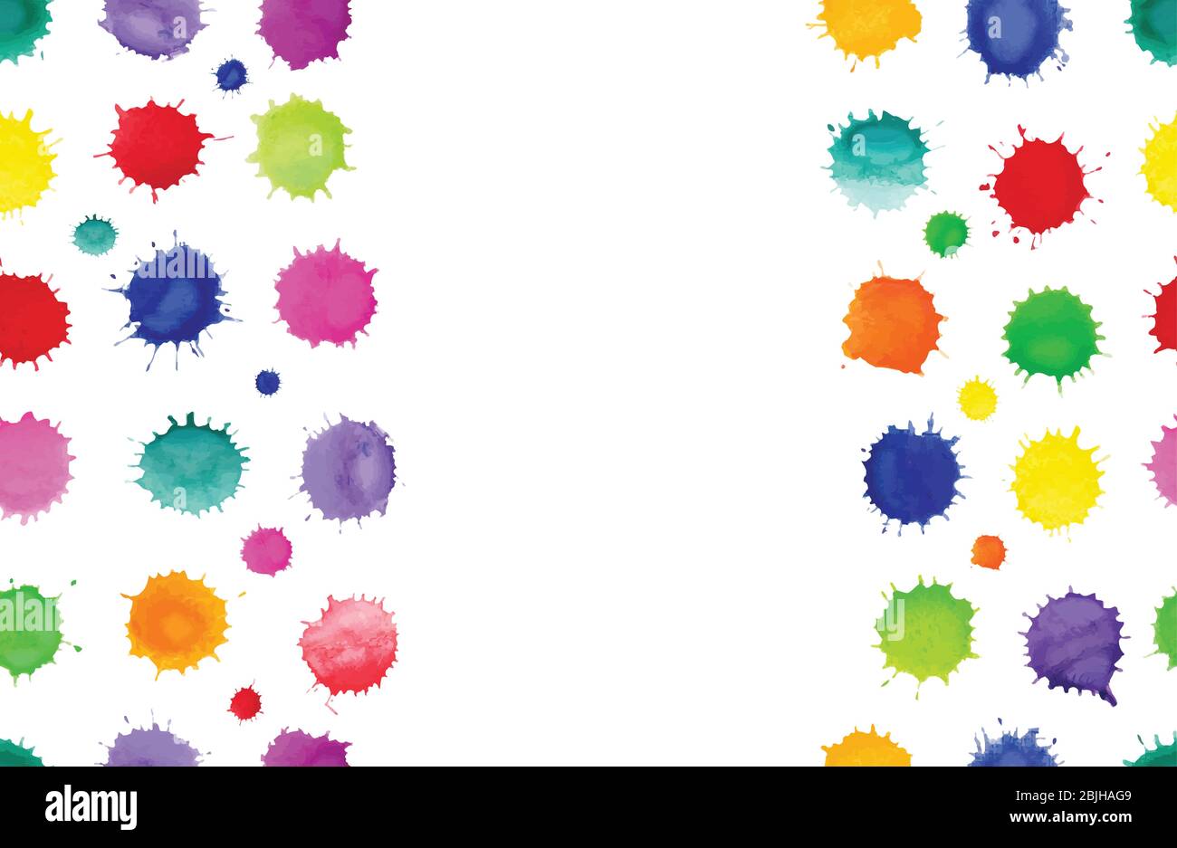 Macchie acquerello, schizzi e gocce. Texture acquerello reale. Sfondo con watercolor disegnato a mano Illustrazione Vettoriale