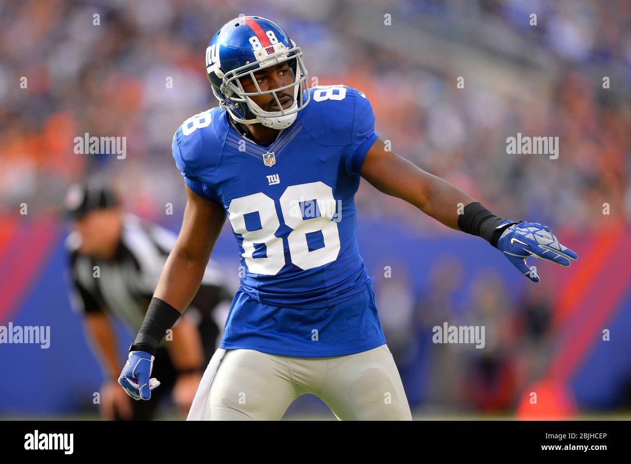 15 settembre 2013: Hakeem Nicks (88), il grande ricevitore dei New York Giants, durante una settimana 2, NFL, si è collegato tra i Denver Broncos e i New York Giants at Foto Stock